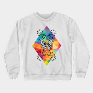 Rainbow Butterfly Doodle 2 Crewneck Sweatshirt